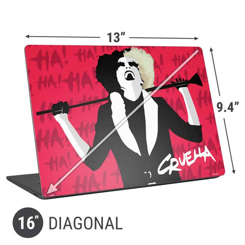 Disney Cruella (2021) Evil Laugh Universal Laptop 16in (13 x 9.4in) Skin